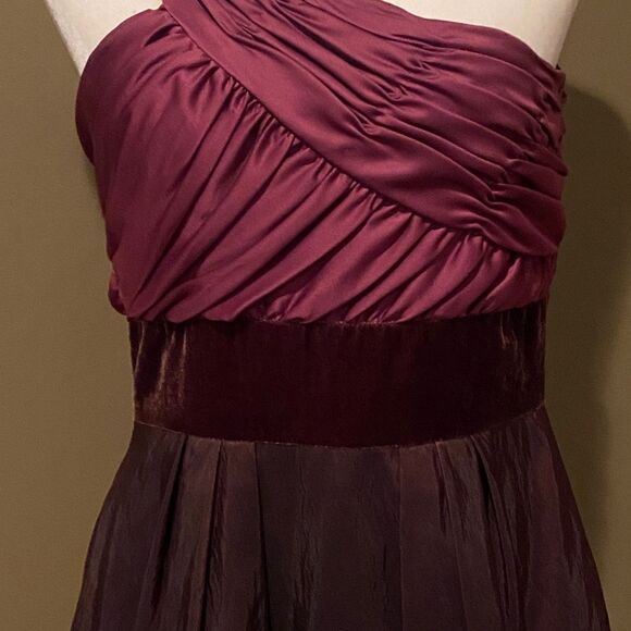 Max And Cleo One Shoulder Party Dress Satin Velvet  Pockets Size 10 - Picture 4 of 12